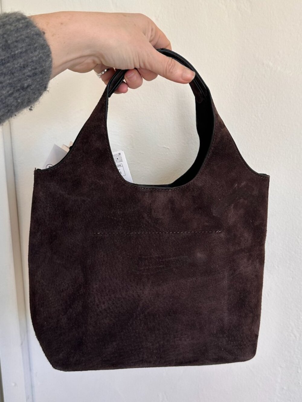 NWT ZARA Leather Mini Shopper Bag in Dark Brown